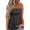 a-Dark Gray52, variant on Womens Solid Color Button Down Shirred Waist Strapless Tube Top Sleeveless Flowy Casual Blouse For Summer Daily Wear Soft Top