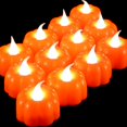 thumbnail image 1 of 12 Piezas de Luces de Té de Calabaza Pequeñas de Halloween de Acción de Gracias Luces Led con Pilas Luces Amarillas Ámbar Cálidas para Fiesta Temática de Vacaciones de Acción de Gracias, 1 of 5