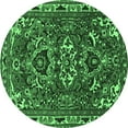 thumbnail image 1 of Ahgly Company Indoor Round Persian Emerald Green Traditional Area Rugs, 7' Round, 1 of 4
