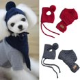 thumbnail image 2 of Hat for Dogs Winter Warm Stripes Knitted Hat+Scarf Collar Puppy Teddy Costume Christmas Clothes Santa Dog Costumes, 2 of 4