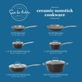 thumbnail image 2 of Sur La Table Kitchen Essentials - Juego de ollas y sartenes de aluminio forjado antiadherentes con interior de cerámica de titanio sin PFA, 10 piezas, color negro, compatibles con inducción, 2 of 5