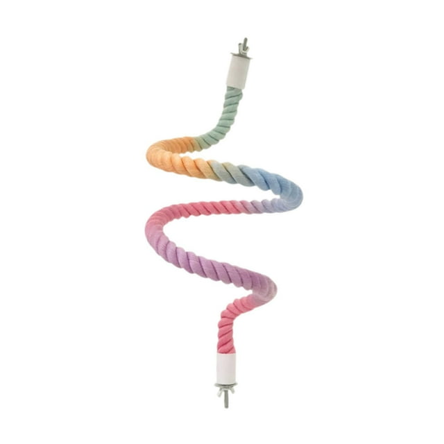 tamizeot Flexible Cotton Parrot Toy Bird Cage Toy Colorful Climbing Rope Interaction With Pet Birds Bird Rope Perch Style B