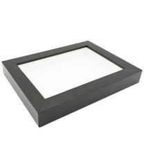 12x16 Shadow Box Frame Gray Stained Real Wood with a White Acid-Free Backing 3/4" of Usuable Depth