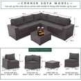 thumbnail image 2 of Kullavik Patio All Weather woven 6-Piece Metal Sectional Sets with Cushions,Grey, 2 of 5