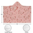 thumbnail image 3 of Wearable Blanket,Pink Butterfly Pattern Hooded Wearable Flannel Blanket for Adults & Teens,Winter Poncho Shawl Wrap Cape Cozy Anti-Pill,60"x80", 3 of 5