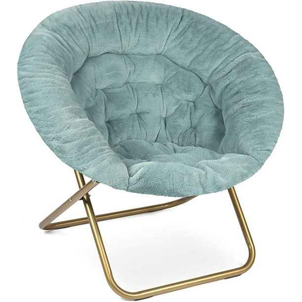 Milliard Cozy Chair Faux Fur Saucer Chair For Bedroom X Large Blue Walmart Com Walmart Com