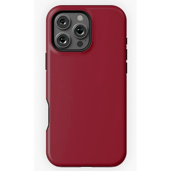 Dark Red Minimalist Solid Color Phone Case for iPhone 16 15 14 13 12 11 Pro Max