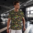 thumbnail image 3 of Wukai Mardi Gras3 Print Men's Short-Sleeved Mesh T-Shirt,Quick-Dry Short Sleeve Workout T-Shirt-, 3 of 8
