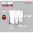 thumbnail image 4 of Rev-A-Shelf Double 27 Quart Pullout Soft Close Waste Container, White, 4 of 11