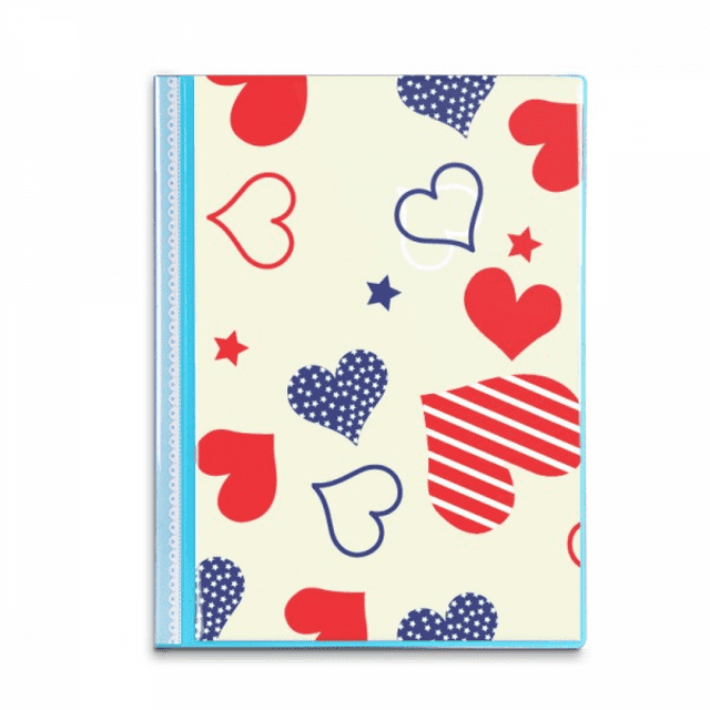 Protecteurs de Feuilles de Livre en Forme de Pentagramme Rouge Bleu Amérique Classeur portfolio