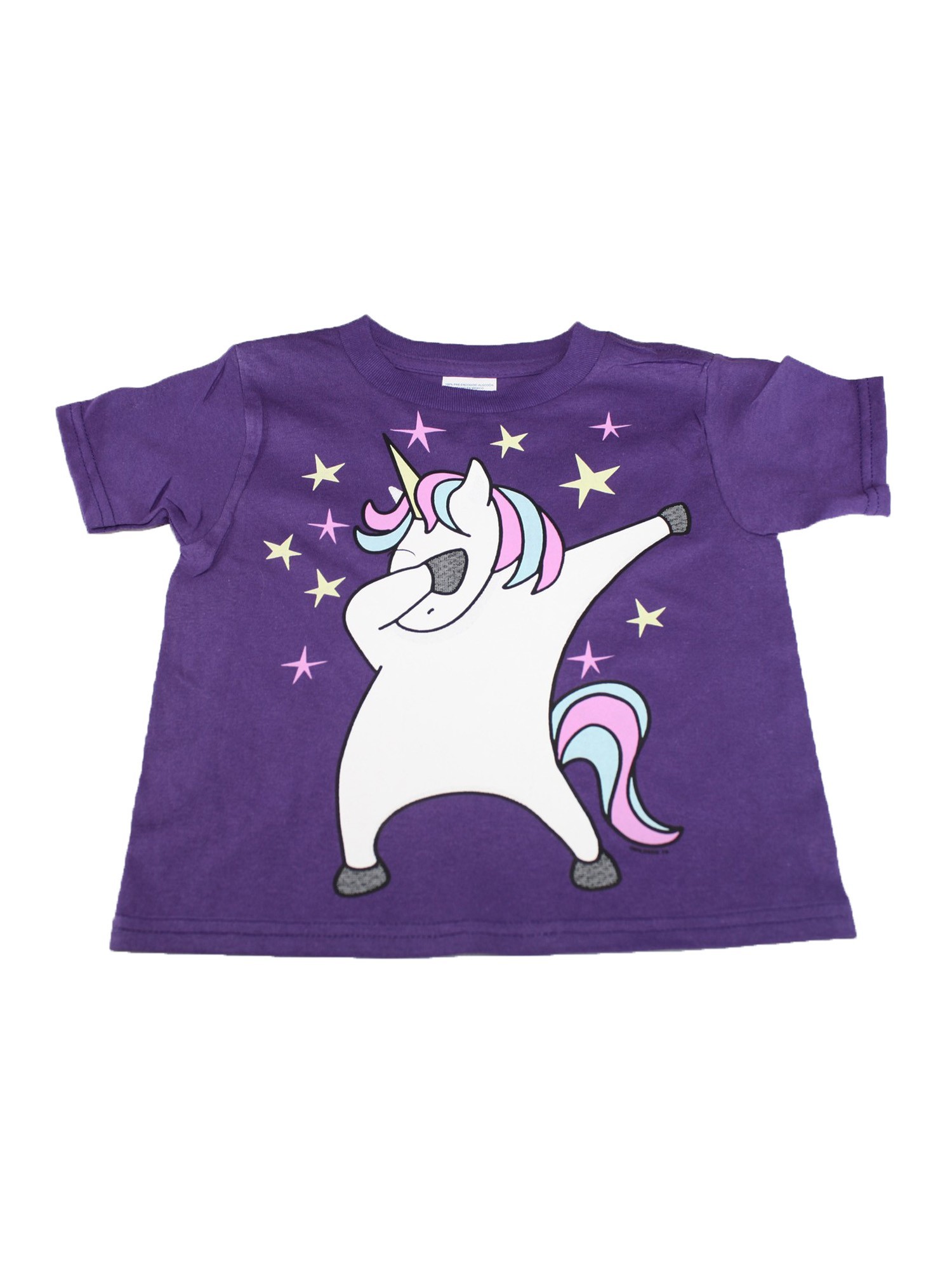 Girls Purple Dabbing Unicorn Print 