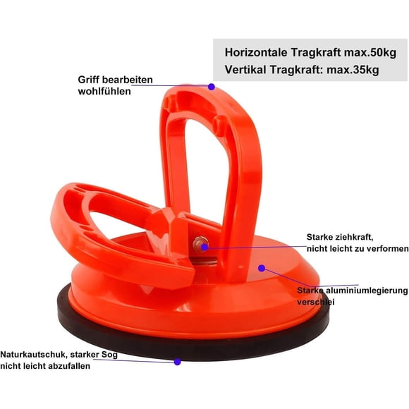 Cateissary Extractor de abolladuras multifuncional, reparación ligera y duradera, reparación de carrocería, ventosa, reparación de Teléfono y Comunicación Rojo