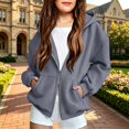 thumbnail image 5 of Ruyang Girls Oversized Hoodie Sweatshirt Double Zipper Long Sleeve Sweatshirt Jacket Kids Wind Resistant Coats 4-12 Years, 5 of 9