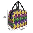 thumbnail image 3 of Gaeub Mardi Gras4 Print Lunch Bag Lunch Box for Women Men,Reusable Insulated Lunch Bags for Adults,Leakproof Cooler Lunch Tote Bag, Large Capacity for Work Travel Picnic, 3 of 8