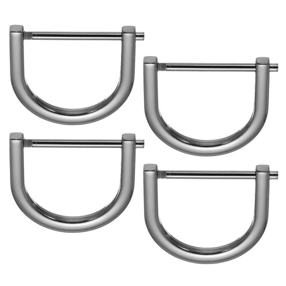 Uxcell 1-1/4" D-Rings Screw in Shackle, 4 Pcs Horseshoe U Shape D Ring Zinc Alloy Buckles for Purse Keychain, Black