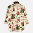 thumbnail image 2 of Pompotops Chemise à Manches Longues pour Hommes, Boutons Décontractés, Imprimé Santa Claus, Col Rabattu, en Solde, 2 of 4