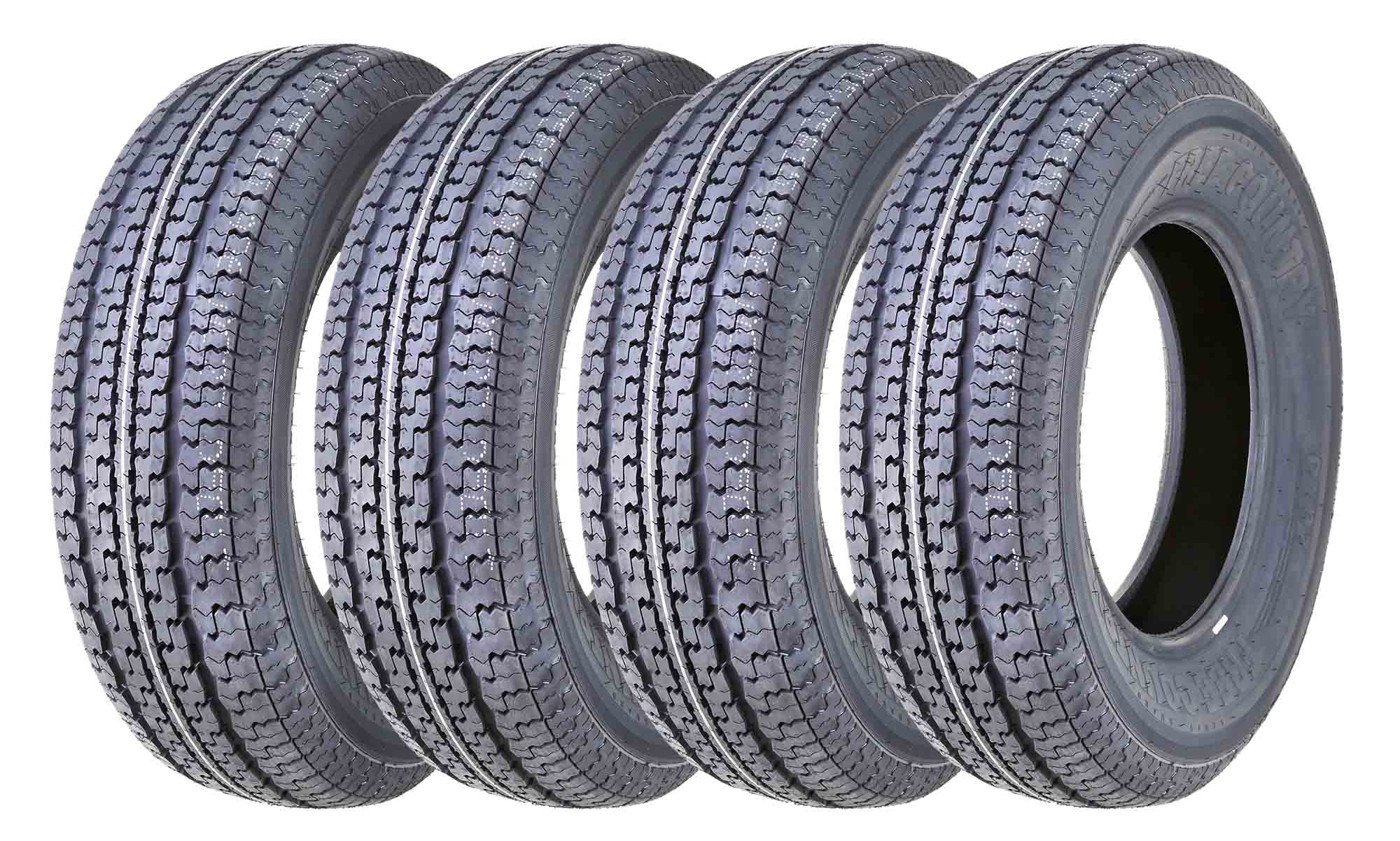 Set of 4 New Premium FREE COUNTRY Trailer Tires ST 205/75R15 8PR/Load