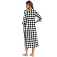 thumbnail image 3 of Eternatastic Womens Zipper Robe 3/4 Sleeves Loungewear Dress Full Length Sleepwear Pockets Housecoat Nightgown Long Bathrobe, 3 of 8