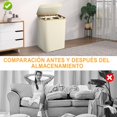thumbnail image 3 of Cesto para Ropa Sucia, 150L Cesta de Lavandería plegable Gran Capacidad Cesto Con 3 bolsas de lavandería extraíbles, para Almacenamiento y Organización, Apto para lavadero, dormitorio, baño (blanco), 3 of 7