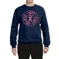 thumbnail image 2 of Believe Hope Awareness Unisex Crewneck Graphic Sweatshirt, Vintage Heather Navy, Small, 2 of 3