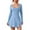 1-Blue, variant on QHFBli Womens Square Neck Bodice Dress Long Sleeve Side Slit Flare Mini Dresses