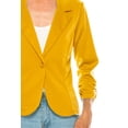 thumbnail image 7 of Moa Collection Women's Fitted Solid Blazer with Button Closure and Ruched Sleeves, 7 of 7