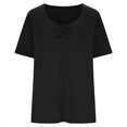 thumbnail image 2 of Otvok Women Plus Size Tunic Tops Loose Casual Short Sleeve Solid Blouse T-Shirt, 2 of 6