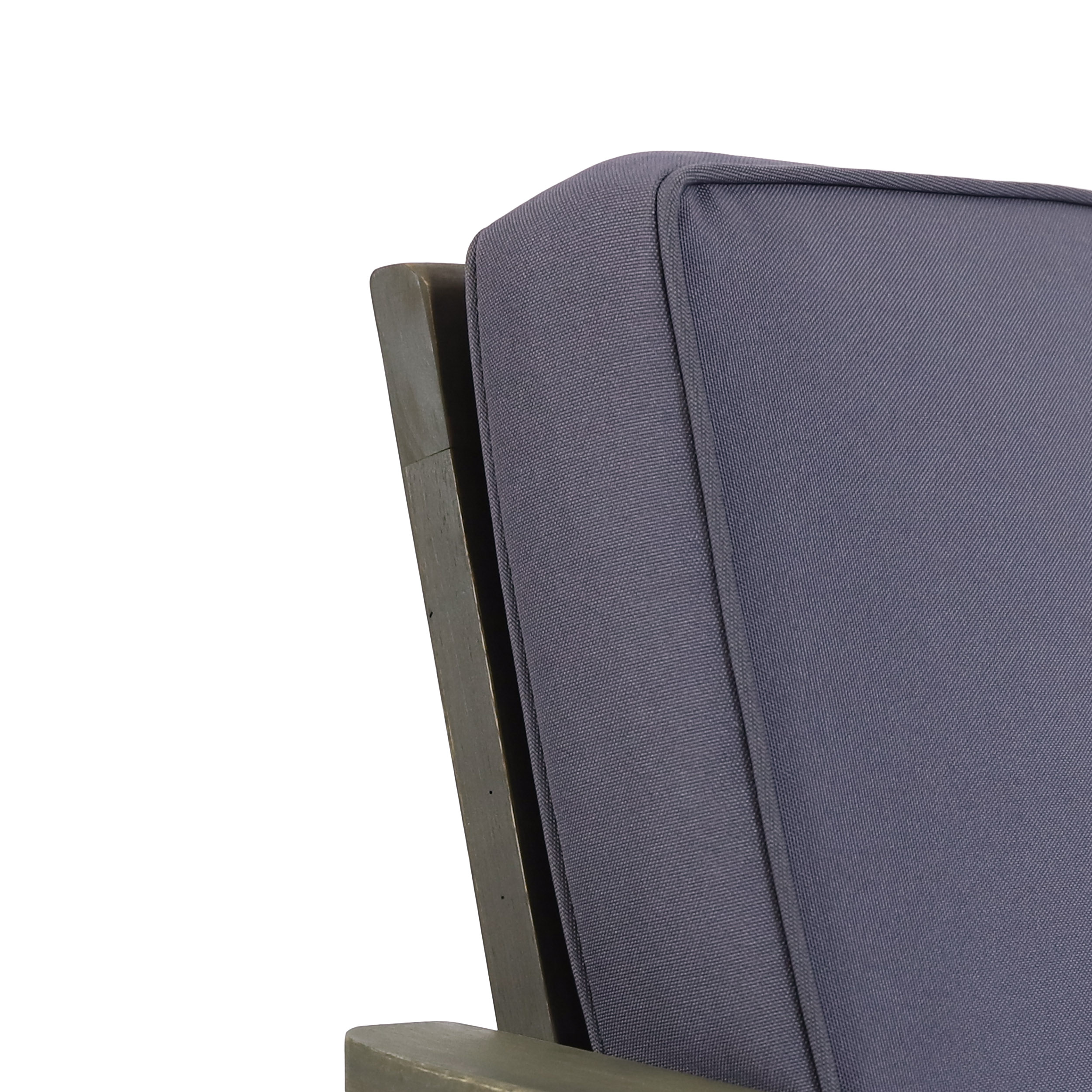 Greta Acacia Wood Outdoor Club Chair, Gray and Dark Gray