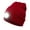 Red, variant on HESHENG LED Beanie Hat Flashlight Comfortable Woolen Yarn LED Beanie Hat with Light for Outdoor