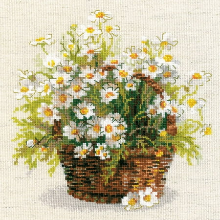 Stitched Daisy - Russian Daisies Counted Cross Stitch Kit, 9.75