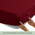 thumbnail image 4 of Elegant Comfort 4-Piece Microfiber Bed Sheet Set, Soft & Breathable, Wrinkle & Fade Resistant, Deep Pocket, Queen, Burgundy, 4 of 7