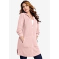 thumbnail image 2 of Roaman's Women's Plus Size Waffle Mega Length Zip Hoodie, 2 of 4