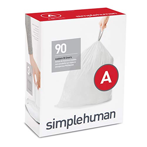 simplehuman Code A Custom Fit Drawstring Trash Bags, 4.5 Liter / 1.2