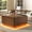 Walnut-led light, variant on 47" Large Lift Top Coffee Table with Power Outlets & 2 Storage Drawers, Morden Wooden Coffee Table w/Hidden Compartment Storage, Center Lift Coffee Table for Living Room,Walnut&White