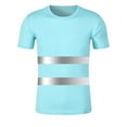 thumbnail image 2 of Manyakai Men High Visibility Safety T-Shirts Hi Vis Short Sleeve Work Shirt Cycling Reflective Tee Light Blue 3XL, 2 of 5