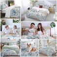 thumbnail image 5 of 3 Piece Coastal Octopus Duvet Cover Set Queen Size,Microfiber Comforter/Quilt Cover with Corner Ties and 2 Pillowcases,Farmhouse Nautical Ocean Conch Coral All Season Soft Bedding with Zipper Closure, 5 of 8