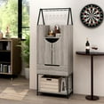 thumbnail image 3 of Furniture of America Robble Industrial Wood Wine Cabinet in Vintage Gray Oak, 3 of 5