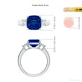 thumbnail image 5 of ANGARA Cushion Lab Grown 4 Ct Blue Sapphire & Diamond Engagement Ring for Women in 14K White Gold (Size-9mm) | September Birthstone, Anniversary, Jewelry Gift for Women | Lab-Grown Blue Sapphire Ring, 5 of 8