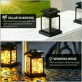 thumbnail image 2 of [2 Pieces] EpicGadget Solar Lights Outdoor Hanging Solar Lantern, Solar Powered Warm White LED Garden Decorative Lights for Table Patio Landscape Yard Decorations, Dusk to Dawn Auto Sensor On Off, 2 of 7