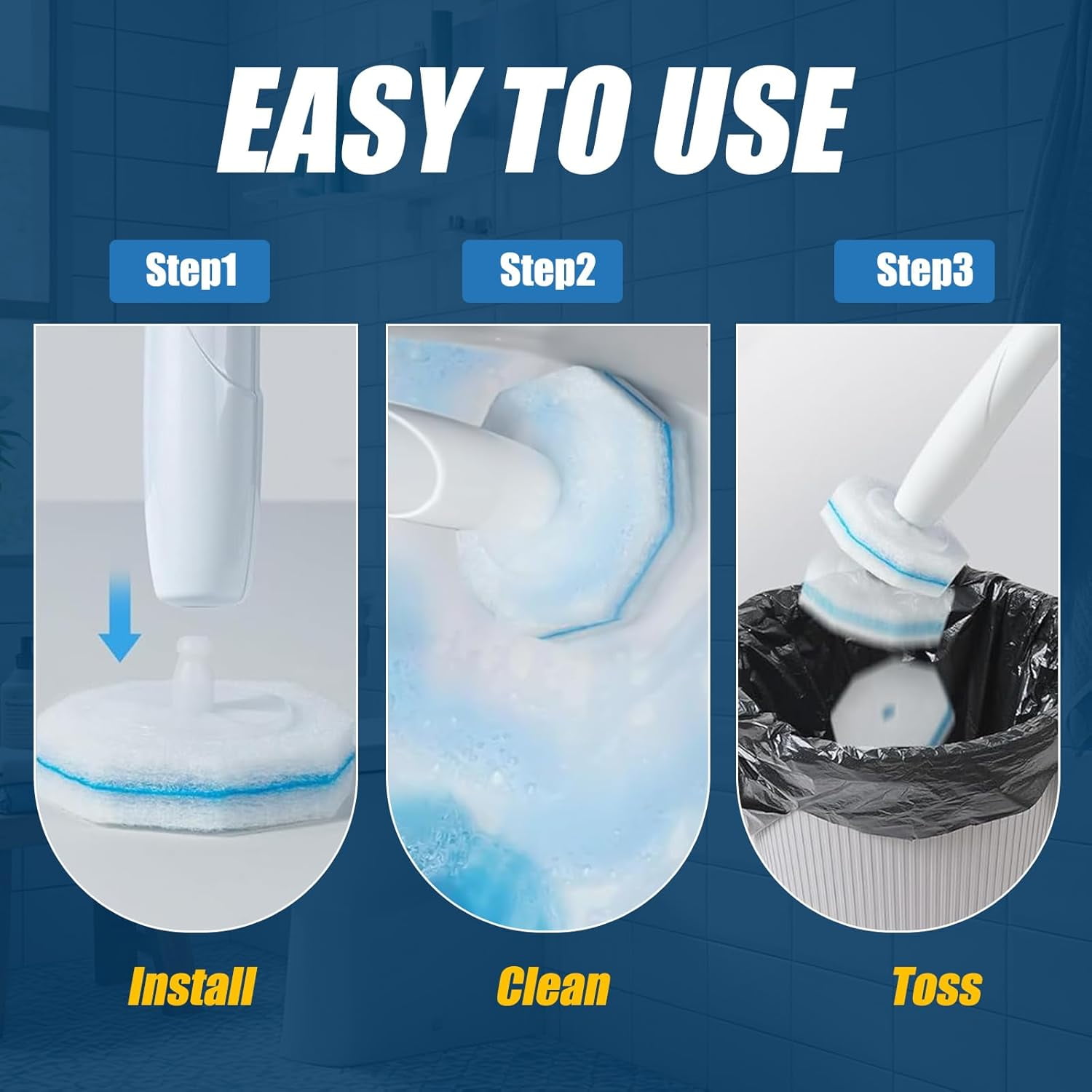 100 Count Toilet Wand Refills Compatible for Clorox Toilet Wand - Disposable Toilet Brush Refills, 5X Cleaning Power | 360° Efficient Cleaning | No Falling Apar