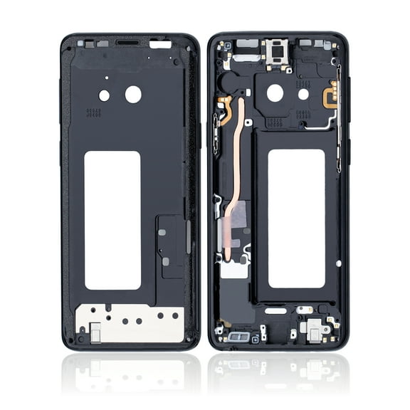 Replacement Mid-Frame Housing Compatible For Samsung Galaxy S9 (With SmallParts) (Midnight Black Frame)