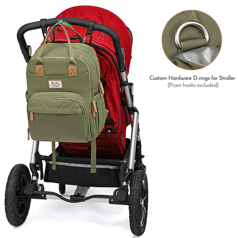 RUVALINO Mochila para pañales, mochila de viaje multifunción, bolsa de  maternidad para bebé, gran capacidad, impermeable y elegante, verde militar