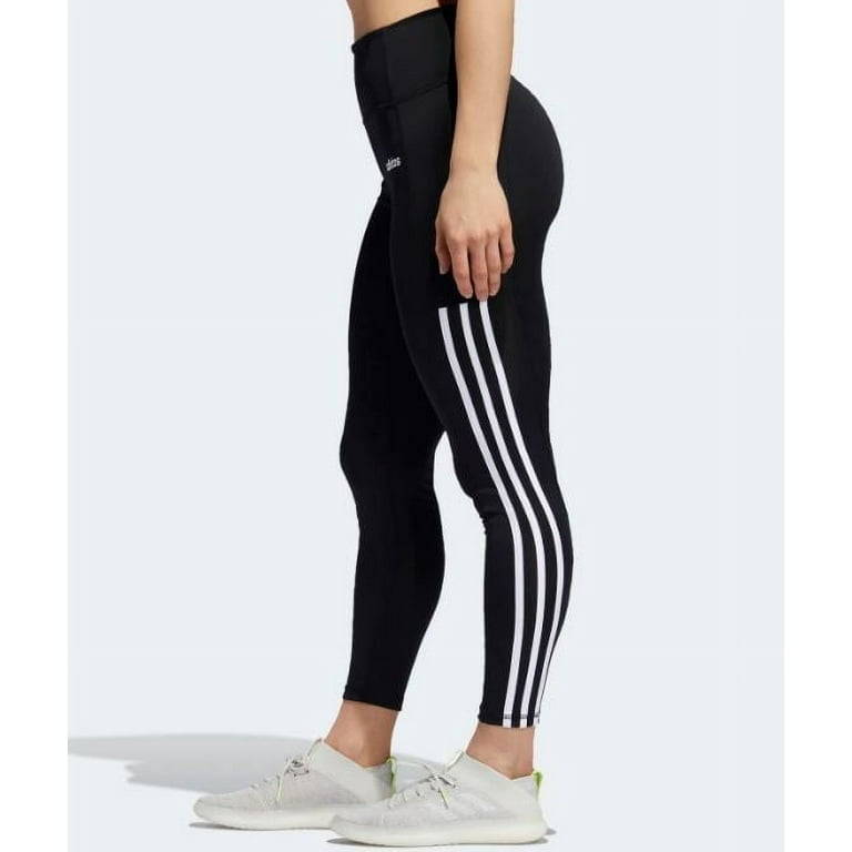 Adidas Women\'s 7/8 3 Stripe High Waist Active Tight Leggings, Black/White  Small