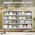thumbnail image 6 of Sunvasagoo Fluted 8-Drawer Dresser for Bedroom, 55" Wide Modern Minimalist Chest of Wooden Drawers, Wide Clothes Storage Organizer, 6 of 8