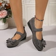 thumbnail image 5 of Miluxas Womens Mary Jane Shoes Comfortable Strap Flats Dressy Casual Ballet Flats Shoes Floral Buckle Round Toe Flats Shoes for Women Gray 9.5(43), 5 of 9