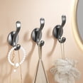 thumbnail image 5 of TOPRenddon 5-Pack Heavy Duty Adhesive Hooks – No-Drill Wall Mounted Organizers for Bathrooms, Entryways & Closets, Gray, 5 of 6