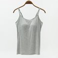 thumbnail image 3 of Fanxing Plus Size Camisole Tops for Women Built in Bra with Padding Spaghetti Strap Tank Top with Shelf Bras Silver,M, 3 of 5