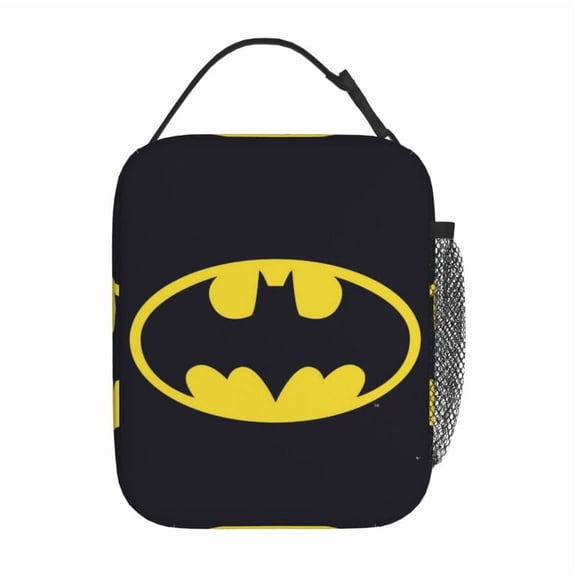 Bat-Man Lunch Bag Simple Insulated Lunch Box Reusable Cooler Lunch Box For Adult Outdoor Lunch Boxes For Work Travel Picnic