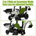 thumbnail image 6 of 12V JCB Ride on Excavator Toy, 4 in 1 Ride on Tractor Truck with Remote Control, Powered Ride on Bulldozer Kids Electric Vehicles with Front Loader Bulldozer, Digger, Adjustable Seat, Green+White, 6 of 6