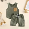 thumbnail image 2 of HCNTES Toddler Baby Boy Summer Outfit Patchwork Short Sleeve T Shirt Top Casual Shorts Set Clothes 5t boy’s short(6-12 Months,AG), 2 of 6